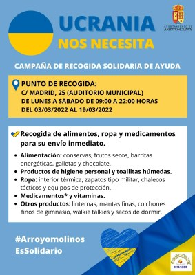 CAMPAÑA DE RECOGIDA SOLIDARIA DE AYUDA A UCRANIA 