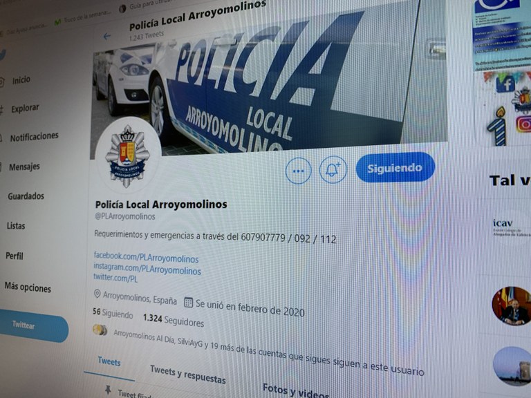 La Policía Local de Arroyomolinos cumple un año en redes sociales 