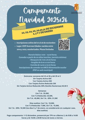 Inscripciones Campamento Navidad 2025 - Arroyomolinos