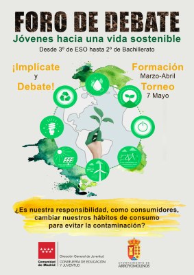 El Ayuntamiento de Arroyomolinos programa un foro de debate online entre alumnos de 3º de la ESO a 2º de Bachillerato