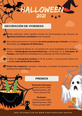 Concurso de decoración e iluminación de viviendas y fachadas “HALLOWEEN”. Arroyomolinos 2021.