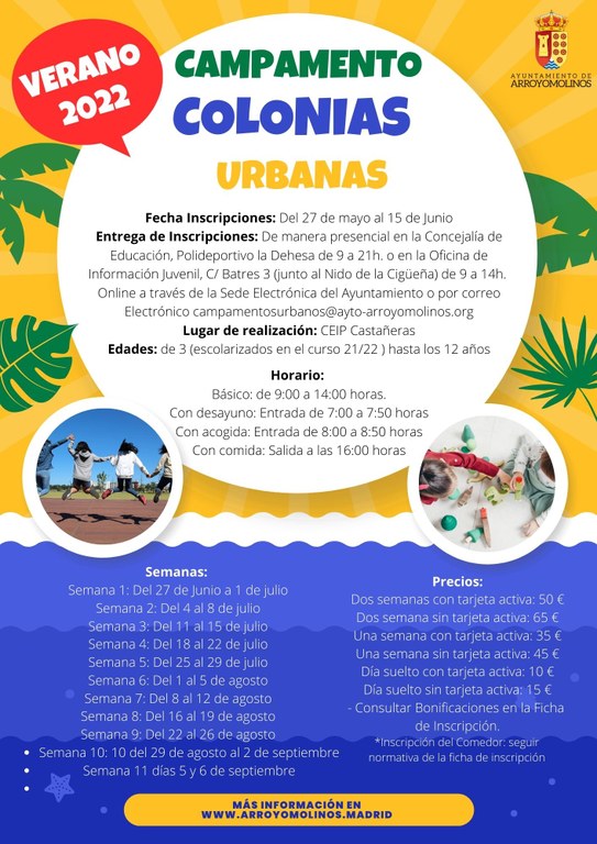 Campamento Colonias Urbanas - verano 2022