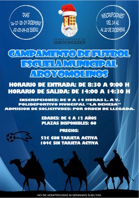 Campamento de Fútbol Escuela Municipal- Navidad 2023