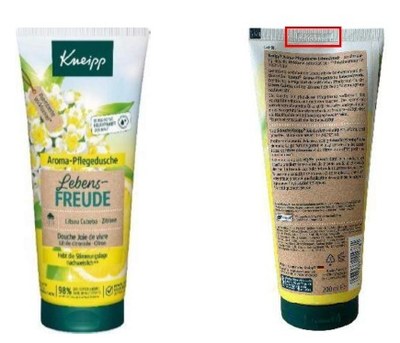 ALERTA SANITARIA: Retirada del GEL DE DUCHA KNEIPP LITSEA CUBEBA LIMON