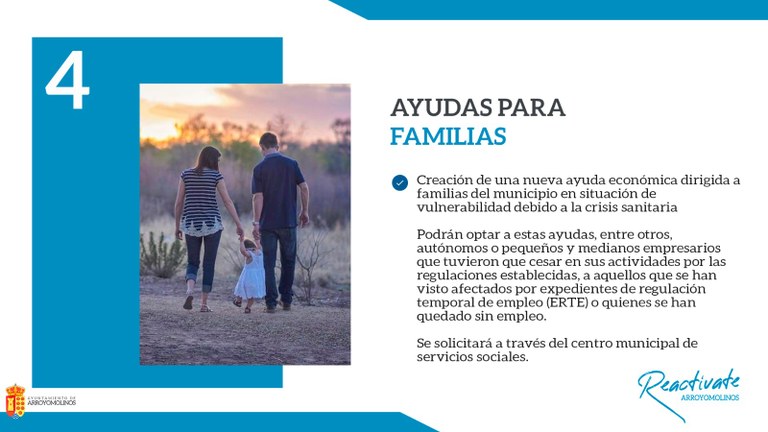 El Ayuntamiento de Arroyomolinos habilita una línea de ayudas de urgencia para familias en vulnerabilidad a consecuencia de la crisis sanitaria, con una dotación inicial de 300.000 euros.
