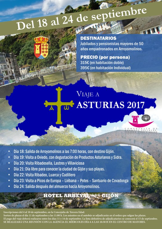 Comienza la inscripción para el viaje de la Tercera Edad a Asturias