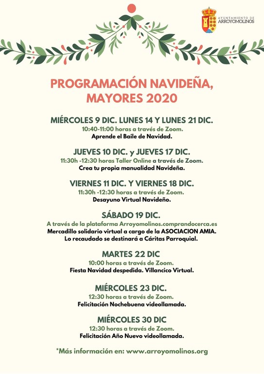 Programación Navideña para Mayores 2020