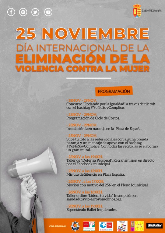 Un ciclo de cortos y un concurso a través de TikTok, parte de la programación del Ayuntamiento de Arroyomolinos por el Día Internacional de la Eliminación de la Violencia contra la Mujer