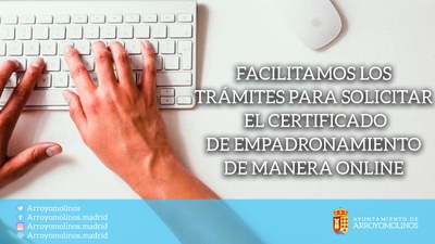 Nota para la tramitación de certificados de empadronamiento durante la situación de crisis sanitaria ocasionada por el COVID-19