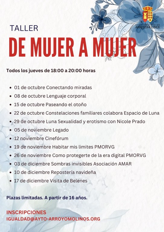 Taller "De Mujer a Mujer" en Arroyomolinos